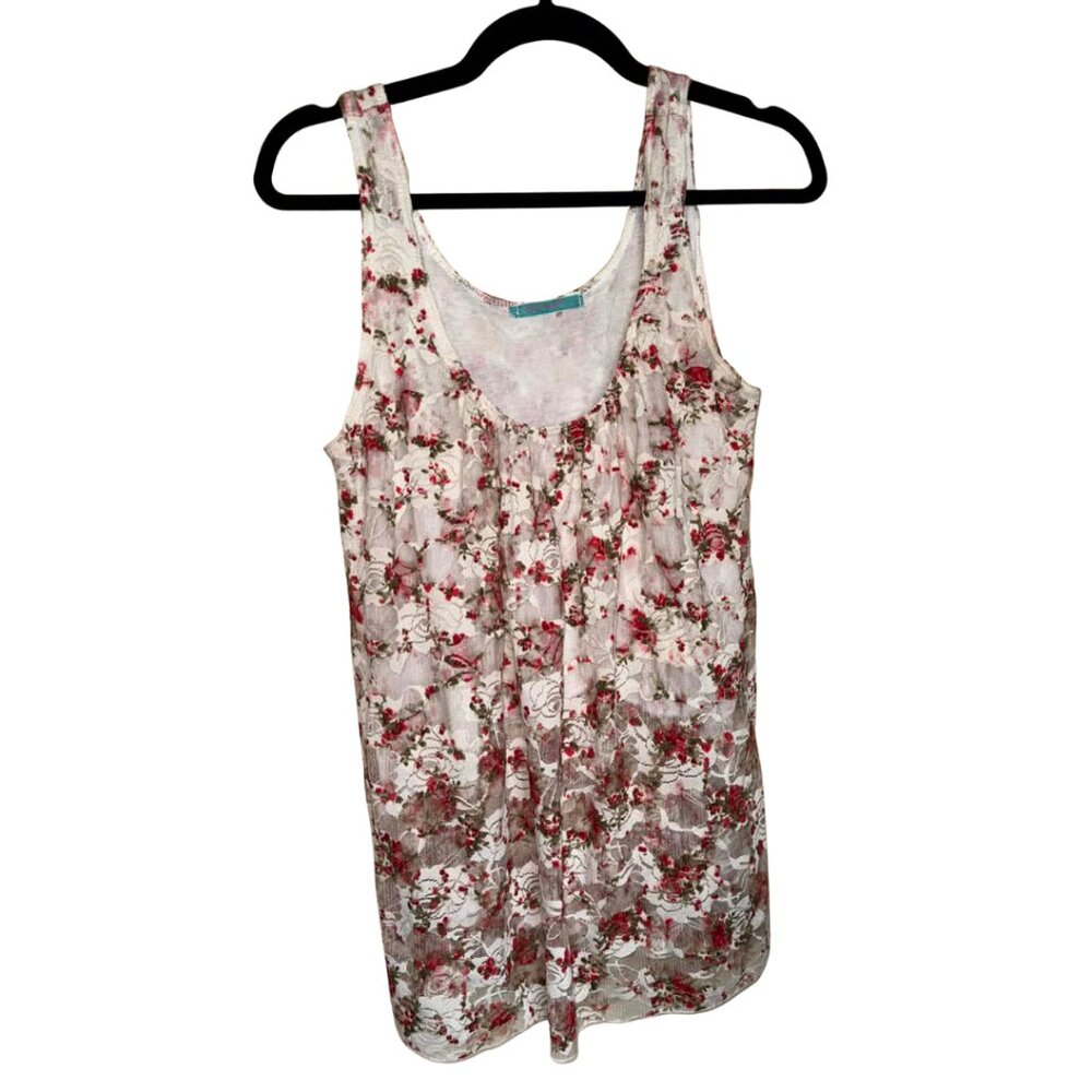 🔴 Lace Floral Tank with Cropped Under Layer